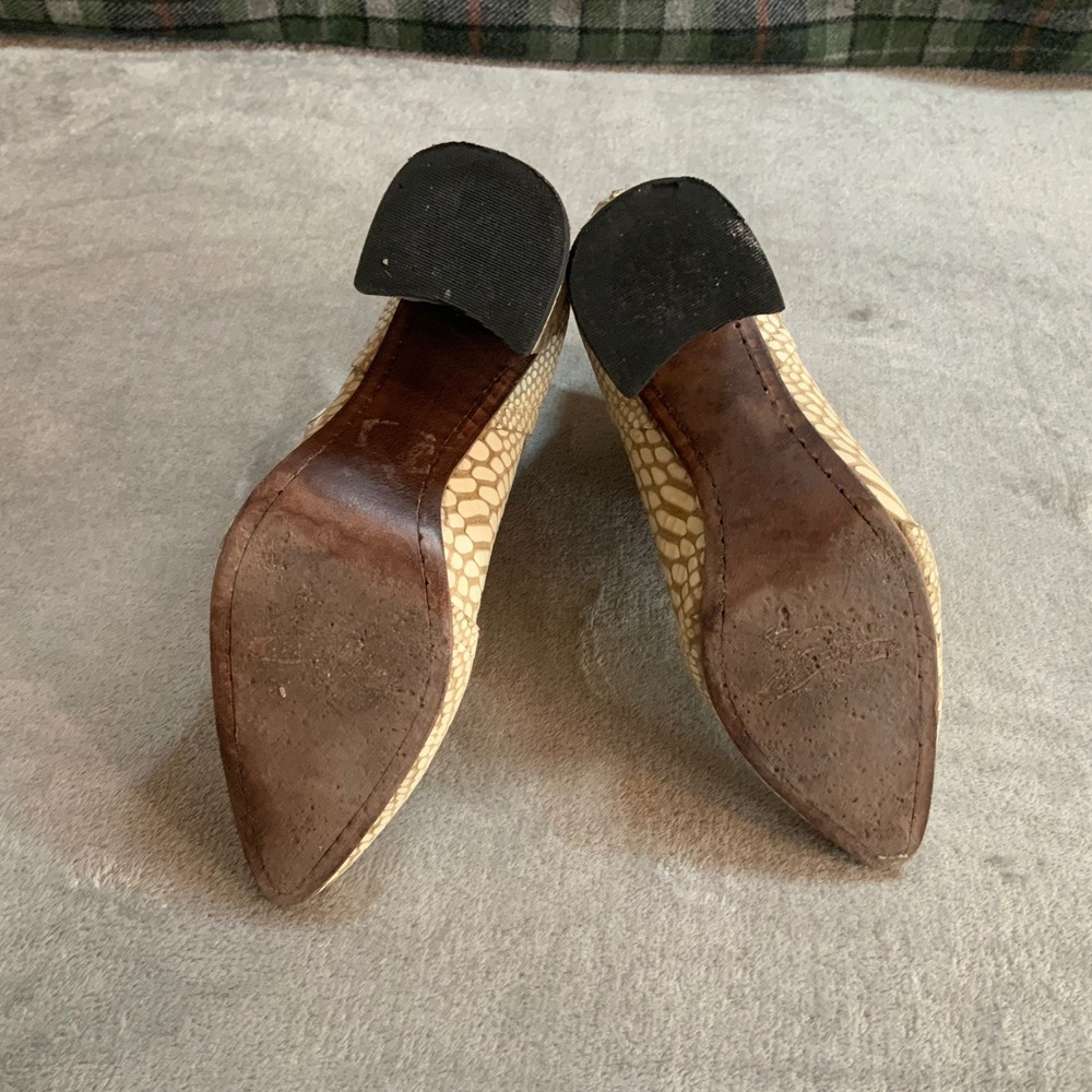 Freebird Joey Snakeskin Leather Buckle Ankle Boots Cream Tan Size 9 - Picture 4 of 9